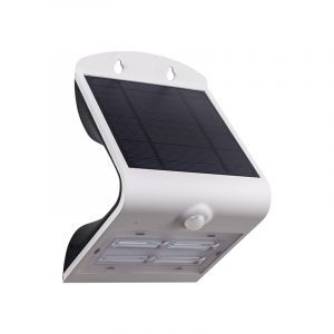 Aplique exterior con sensor de movimiento blanco de plástico, Lydie, 3,2W, color de luz ajustable LED, IP54
