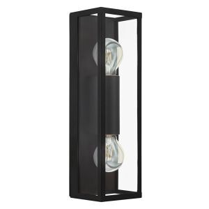 Aplique baño negro de vidrio, Amadou, IP44