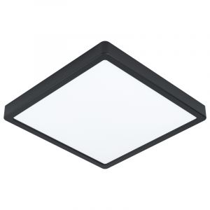 Lámpara de techo baño negra de acero, Pascale, 20W, 3000K LED, IP44