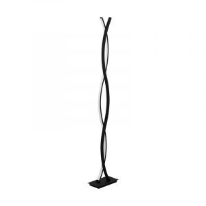 Lámpara de pie negra de aluminio, Arantxa, 32W, 3000K LED, con interruptor