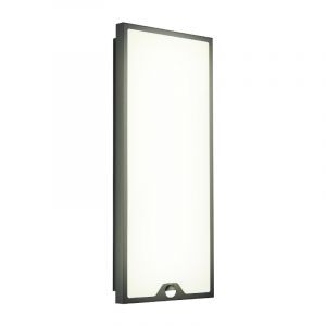 Aplique exterior con sensor de movimiento negro de acero, Lydian, 18,5W, 3000K LED, IP44