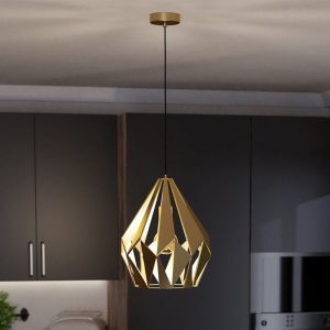 Lámpara colgante dorada de aluminio, Acri