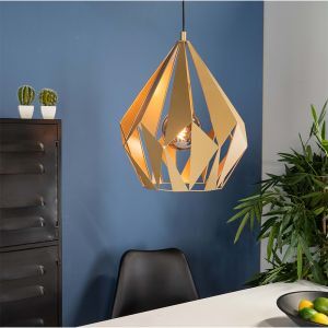 Lámpara colgante dorada de aluminio, Acri