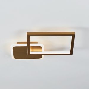 Lámpara de techo dorada de aluminio, Sivan, 15W, ajustable entre luz blanco cálido y frío LED, regulable en 3 pasos