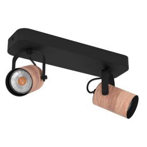 Foco de techo de madera negro, Thierry