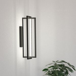 Aplique negro de aluminio, Lianne, 15,5W, ajustable entre luz blanco cálido y frío LED, regulable en 3 pasos