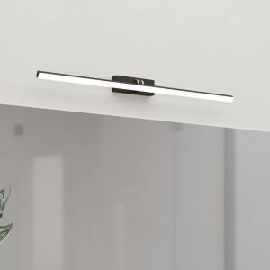 Espejo con luces negro de plástico, Keisha, 5W, ajustable entre luz blanco cálido y frío LED, IP44