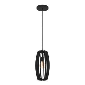 Lámpara colgante de madera negra, Wilko