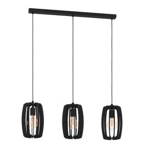 Lámpara colgante de madera negra, Wilko