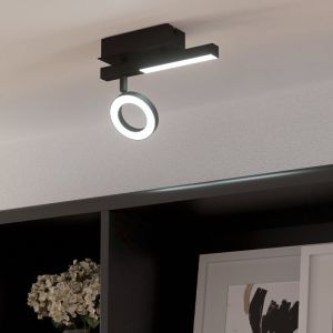 Foco de techo negro de aluminio, Madelinde, 3,2W, 3000K LED