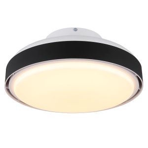 Ventilador de techo negro de plástico, Madhavi, 40W, ajustable entre luz blanco cálido y frío LED, con mando a distancia