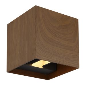 Aplique up down marrón de aluminio, Nargis, 3W, 3000K LED, IP54