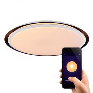 Lámpara de techo inteligente blanca de metal, Invo, 40W, ajustable entre luz blanco cálido y frío LED