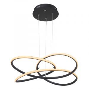 Lámpara colgante negra de plástico, Polina, 30W, 3000K LED