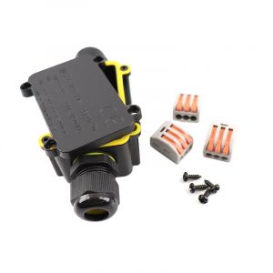Acoplador de cable de 2 vías impermeable, con enchufe Wago en el interior, IP68