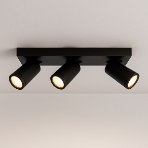 Foco de techo negro moderno, Kenan, IP44
