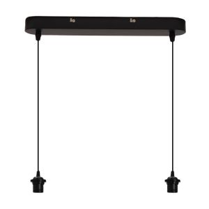 Lámpara colgante sin pantalla negra de aluminio, Rika