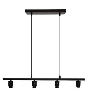 Lámpara colgante sin pantalla negra de aluminio, Rika