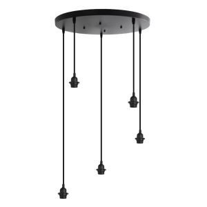 Lámpara colgante sin pantalla negra de aluminio, Rika
