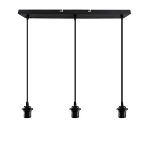 Lámpara colgante sin pantalla negra de aluminio, Rika