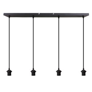 Lámpara colgante sin pantalla negra de aluminio, Rika