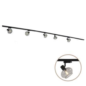 3M sistema iluminación carril monofásico negro + 5 Skip focos de carril