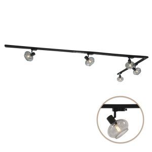 3M sistema iluminación carril monofásico negro con esquina + 5 Skip focos de carril