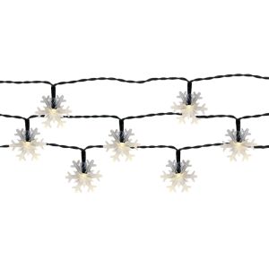 Copos de nieve cordón solar iluminación de jardín 50 LED blanco cálido