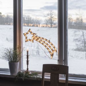 Estrella LED de silueta navideña, a doble cara iluminada con 35 LED