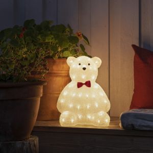 Osito de peluche con lazo, 38 cm, para interior y exterior