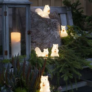 Ardillas LED, motivos navideños en 3D - Juego de 5, para uso en interiores y exteriores