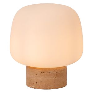 Lámpara de mesa moderna blanca, Anston, con interruptor