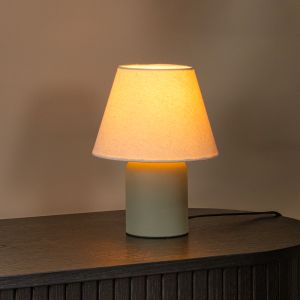 Lámpara de mesa de cerámica verde, Macia, con interruptor
