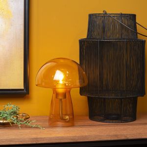 Lámpara de mesa moderna naranja, Fungo, con interruptor