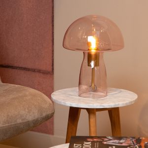 Lámpara de mesa moderna rosa, Fungo, con interruptor