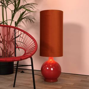 Lámpara de pie retro naranja, Esterad, con interruptor