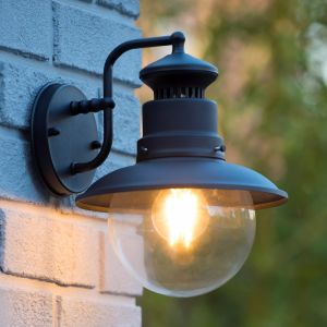 Lámpara exterior moderno negro, Figo, IP44