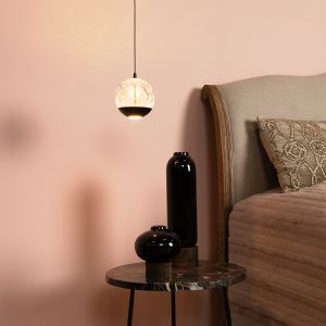 Lámpara colgante moderna negra, Sentubal, 6,3W, 2700K LED