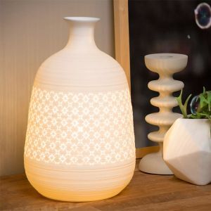 Lámpara de mesa retro blanca, Tiesse, con interruptor