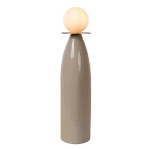 Lámpara de mesa de cerámica gris, Figaro, con interruptor