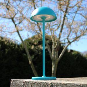 Lámpara de mesa exterior retro azul, Joy, 1,5W, 3000K LED, IP54, con regulador táctil
