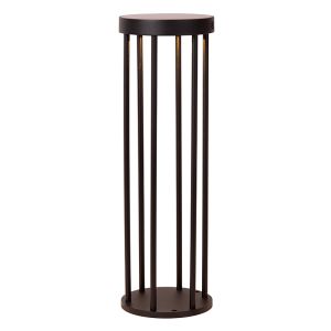 Lámpara de pie solar exterior moderna negra, Jackson, 2W, 2700K LED, IP65, regulable en 3 pasos