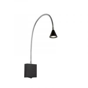 Aplique moderno negro, Buddy, 3W, 4000K LED, con interruptor