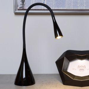 Flexo moderno negro, Zozy, 3W, 3000K LED, con regulador táctil