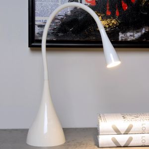 Flexo moderno blanco, Zozy, 3W, 3000K LED, con regulador táctil