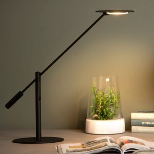 Flexo moderno negro, Anselmo, 9W, 3000K LED, con regulador táctil