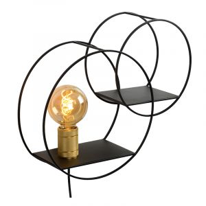 Aplique retro dorado, Circle, con interruptor