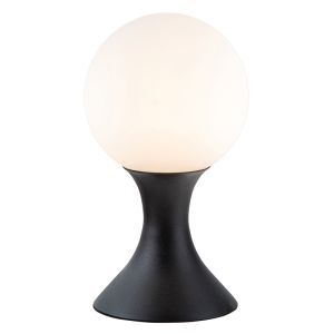 Lámpara de mesa moderna negra, Moya, con interruptor
