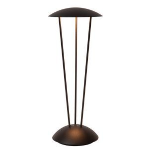 Lámpara de mesa recargable para exterior moderna negra, Renee, 2,2W, 2700K LED, IP54, con regulador táctil