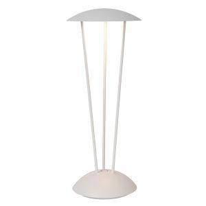 Lámpara de mesa recargable para exterior moderna blanca, Renee, 2,2W, 2700K LED, IP54, con regulador táctil